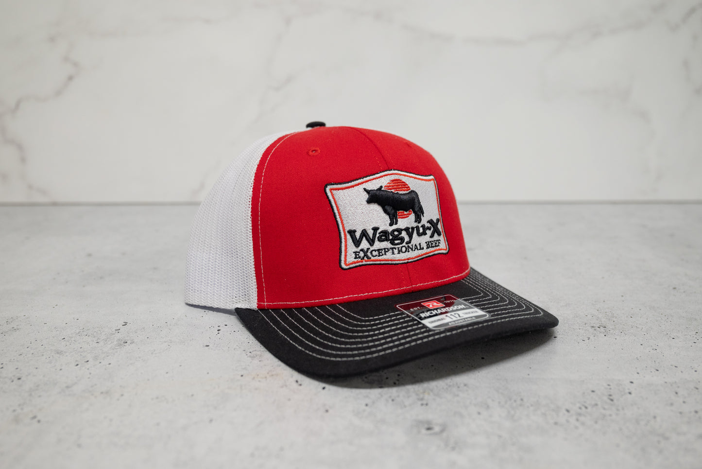Wagyu-X Trucker Hat — Red / White / Black