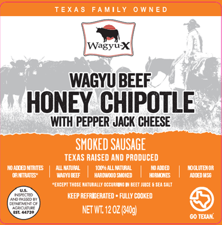 Honey Chipotle with Pepper Jack Cheese Sausage 12 oz pack (3oz per Link)