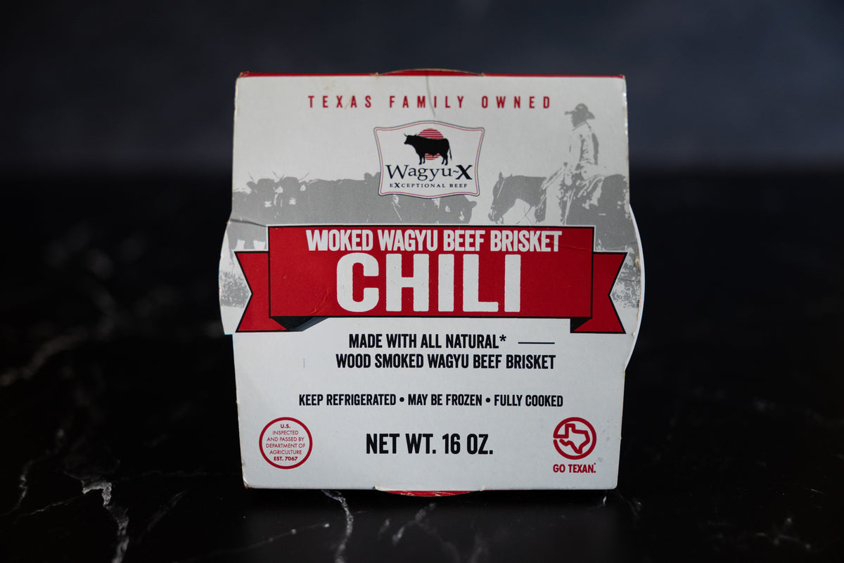 Wagyu-X smoked Wagyu beef brisket chili 16 ounce package
